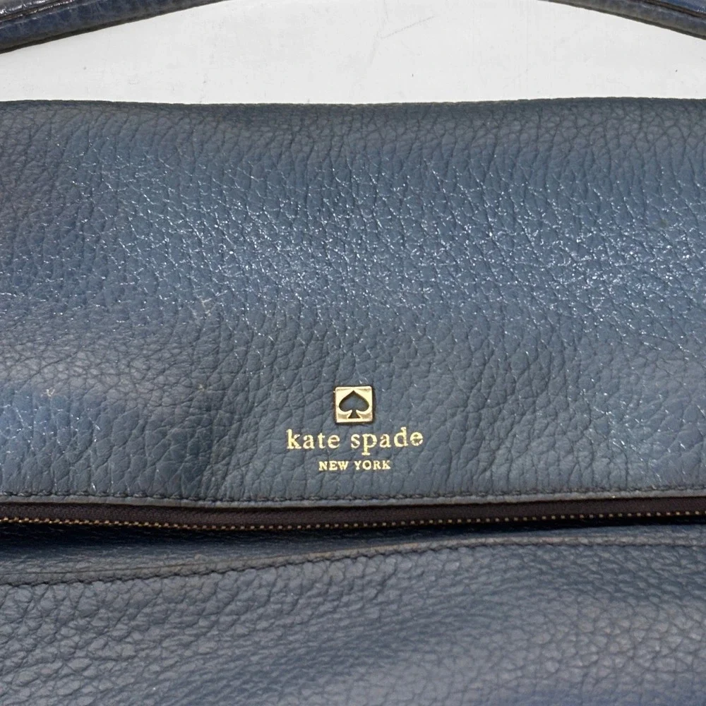 Kate Spade Cobble Hill Little Minka Navy Blue‎ Pebbled Leather Satchel Bag